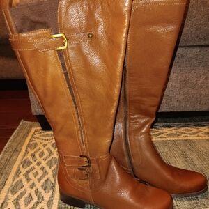 Naturalizer Women's Cognac Tall Leather Heeled Boots